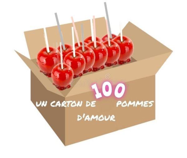 Un carton de 100 pommes d'amour